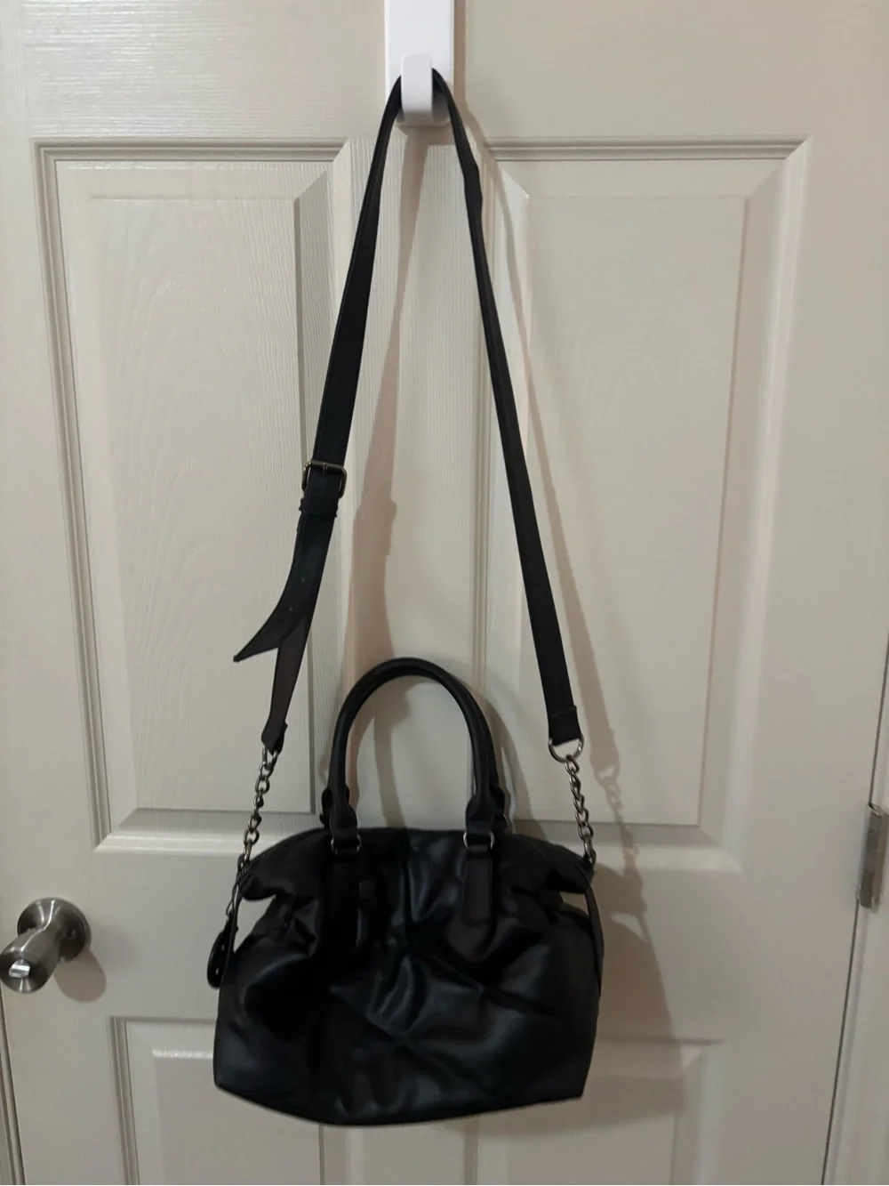 Juicy Couture Black Quilted Satchel with Chain-Detail Strap